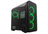 Rampage Falcon-X-Siyah Usb3.0 4*RGB Fan Temperli Cam Gaming Kasa psu yok geniş büyük kasa - 1